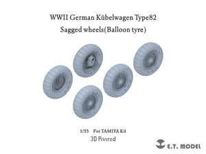 ET Model P35-139 WWII German Kübelwagen Type82 Sagged wheels Balloon tire For TAMIYA Kit 1/35