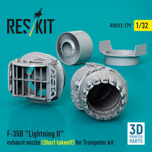 RESKIT RSU32-0179 F-35B &amp;quot;Lightning II&amp;quot; exhaust nozzle (Short takeoff) for Trumpeter kit (3D printed) 1/32 – obrázek 3