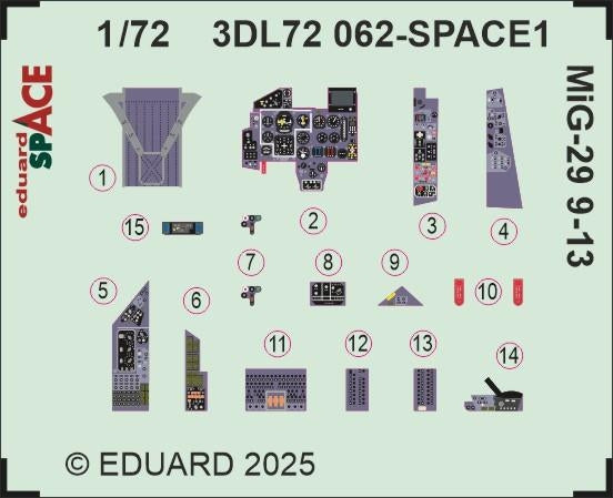 Eduard 3DL72062 MiG-29 9-13 SPACE GREAT WALL HOBBY 1/72 – Bild 3