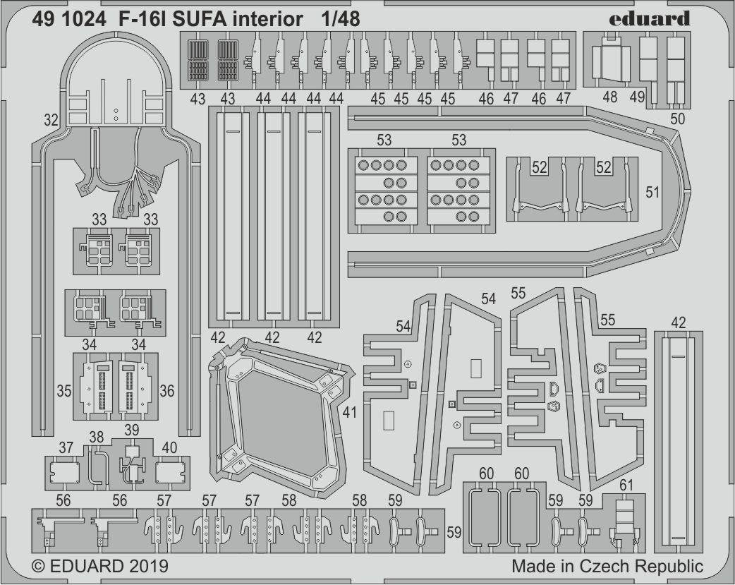 Eduard 491024 F-16I SUFA interior 1/48 HASEGAWA – obrázek 2