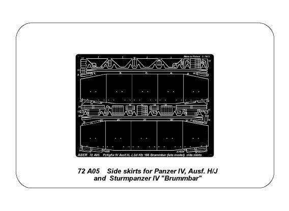Aber 72A05 Side skirts for PzKpfw IV (HJ),Brummbar / Side skirts for PzKpfw IV (HJ),Brummbar 1/72 – Bild 6