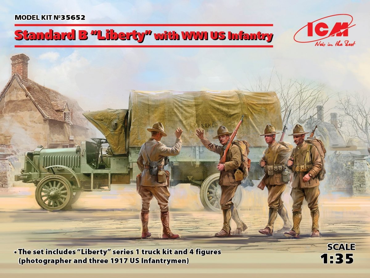 ICM 35652 Standard B &amp;quot;Liberty&amp;quot; with WWI US Infantry 1/35