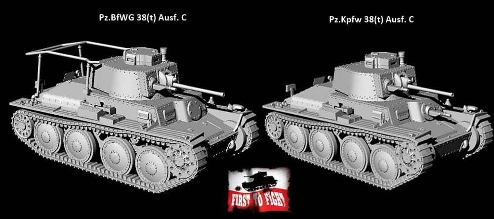 First to Fight First To Fight PL091 German Light Tank Pzkpfw 38(t) Ausf. C / Panzerbefehlswagen (Pzbfwg) 38(t) 1/72 – Bild 3