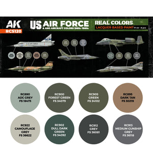 AK Interactive RCS120 Couleurs des avions de l&amp;#39;US Air Force et de l&amp;#39;ANG (années 1960-1980) 8 x 17 ml – image 2