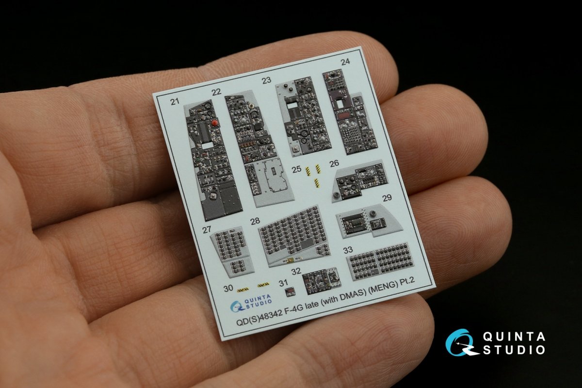 Quinta Studio QD48342 F-4G late 3D-Printed &amp;amp; colored Interior on decal paper (Meng) 1/48 – obrázek 5