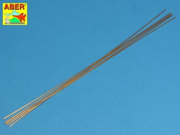 Aber BR10 Brass round rods Ø 1.0mm length 245mm x 5 pcs.