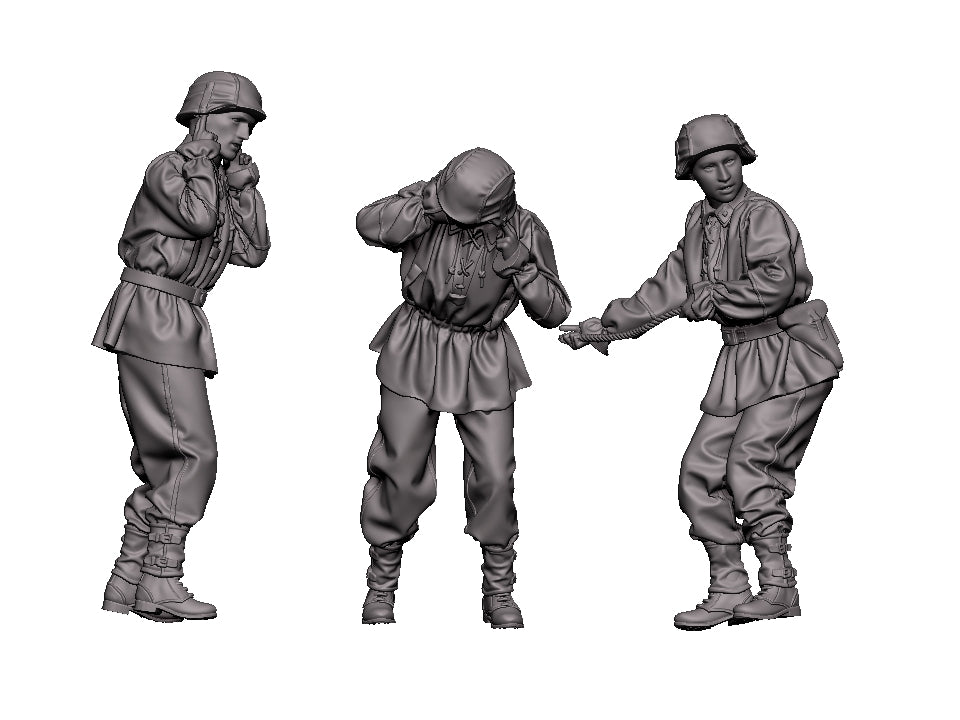 Glowel Miniatures 72008 WSS Howitzer Crew (3 Figures, 3D Printed) 1/72