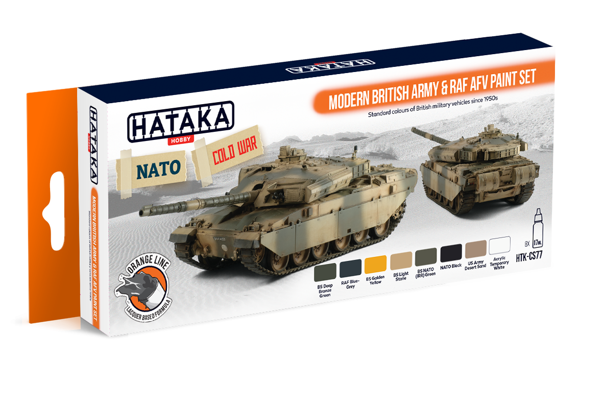Hataka HTK-CS77 Modern British Army &amp;amp; RAF AFV paint set 8x17ml