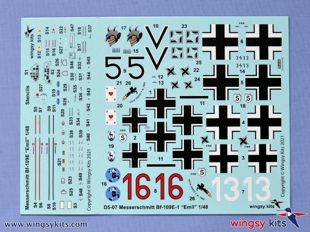 Wingsy Kits D5-07 German WWII Fighter MESSERSCHMITT Bf 109 E-1 1/48 – Bild 12