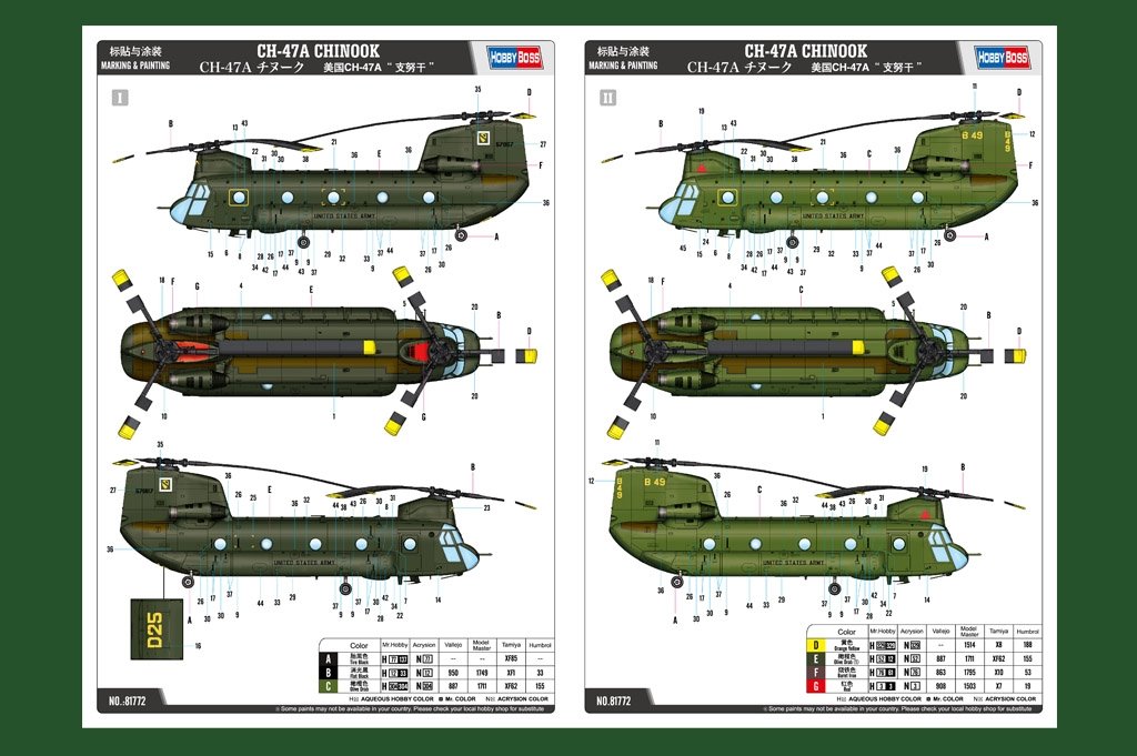 Hobby Boss 81772 CH-47A Chinook 1/48 – imagen 10