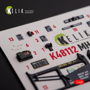 KELIK K48112 MH-60L Black Hawk - interior 3D decals for ICM kit 1/48 – image 5