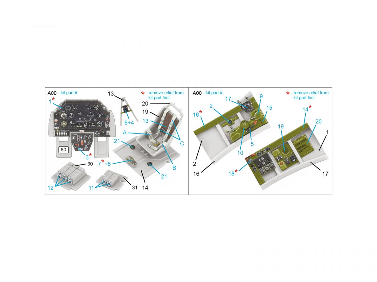 Quinta Studio QD48473 P-51A 3D-Printed colored Interior on decal paper (Accurate Miniatures/Academy) 1/48 – Bild 2