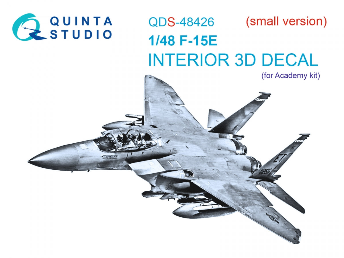 Quinta Studio QDS-48426 F-15E 3D-Printed colored Interior on decal paper (Academy) (Small version) 1/48