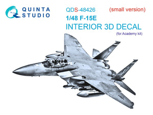 Quinta Studio QDS-48426 F-15E 3D-Printed colored Interior on decal paper (Academy) (Small version) 1/48