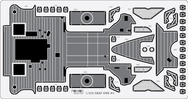 Pontos 35019WD1 DKM Admiral Graf Spee Wooden Deck set 1/350 – Bild 2