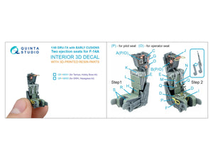 Quinta Studio QR+48093 GRU-7A early, 2 ejection seats for F-14 A (Hasegawa, GWH) 1/48 – zdjęcie 8