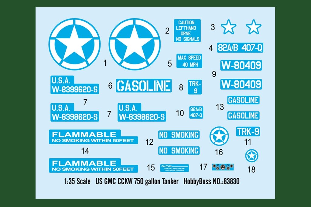 Hobby Boss 83830 US GMC CCKW 750 gallon Tanker 1/35 – zdjęcie 4