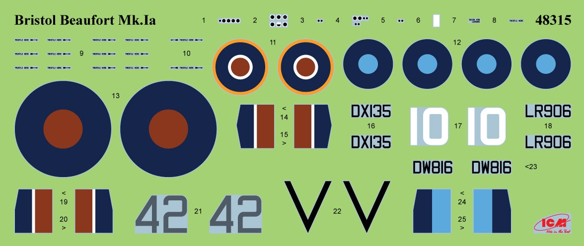 ICM 48315 Bristol Beaufort Mk.IA WWII British torpedo bomber 1/48 – obrázek 2