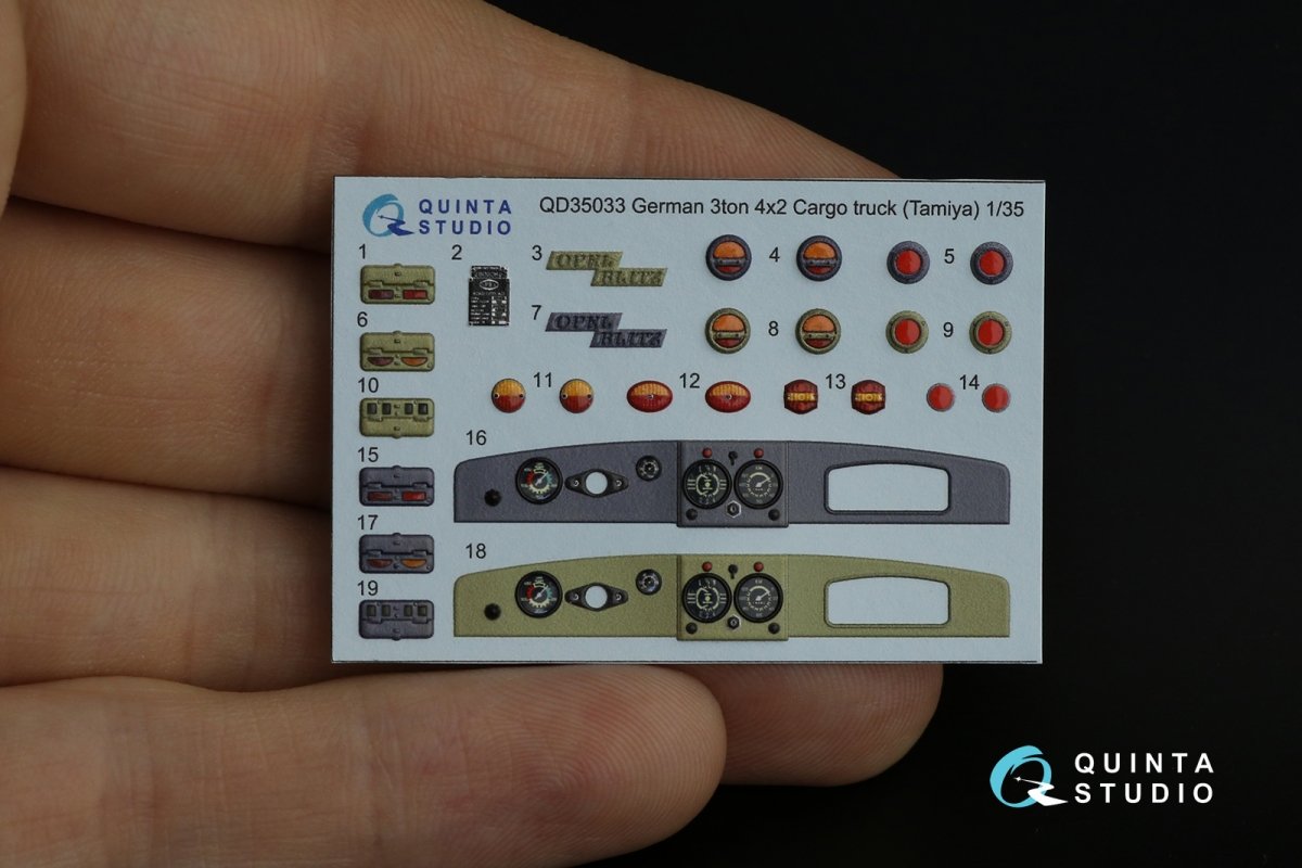 Quinta Studio QD35033 Opel Blitz 3D-Printed &amp;amp; colored Interior on decal paper (Tamiya) 1/35 – Bild 9