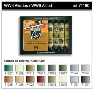 Vallejo Model Air WWII Allied 16 Color Set (71180)