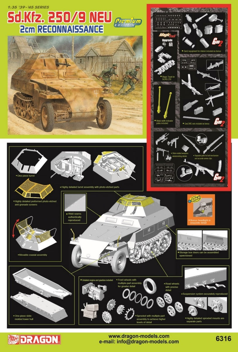 Dragon 6316 Sd.Kfz. 250/9 Neu 2 cm Reconnaissance 1/35