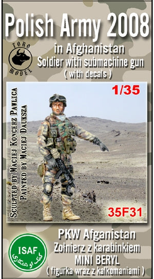 Toro 35F31 PKW Afganistan - Żołnierz z karabinkiem MINI BERYL Figurka wraz z kalkomanią 1/35