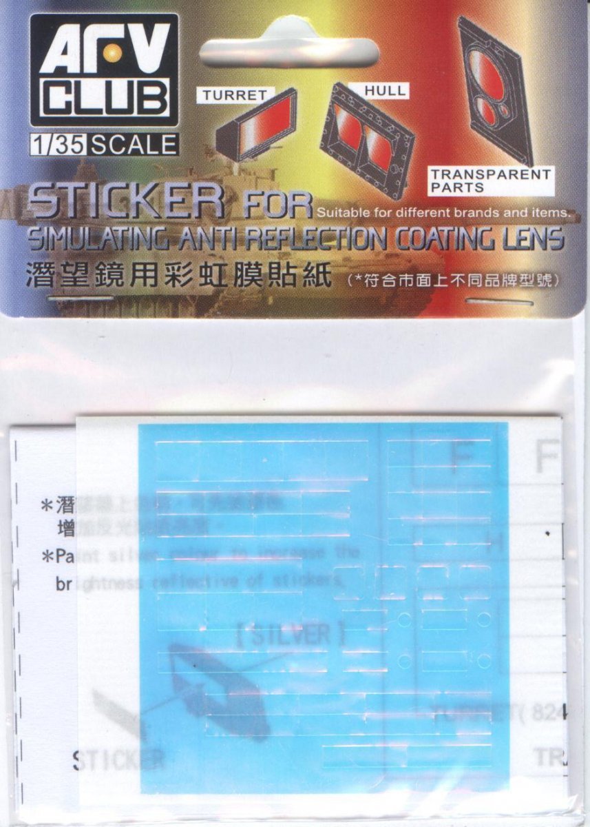 AFV Club AC35015 Sticker for simulating Anti reflection coating lens For Leopard 2 A6EX 1/35