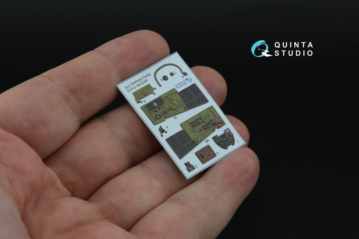 Quinta Studio QD72181 P-51D Mustang Early 3D-Printed &amp;amp; colored Interior on decal paper (Eduard) 1/72 – obrázek 4