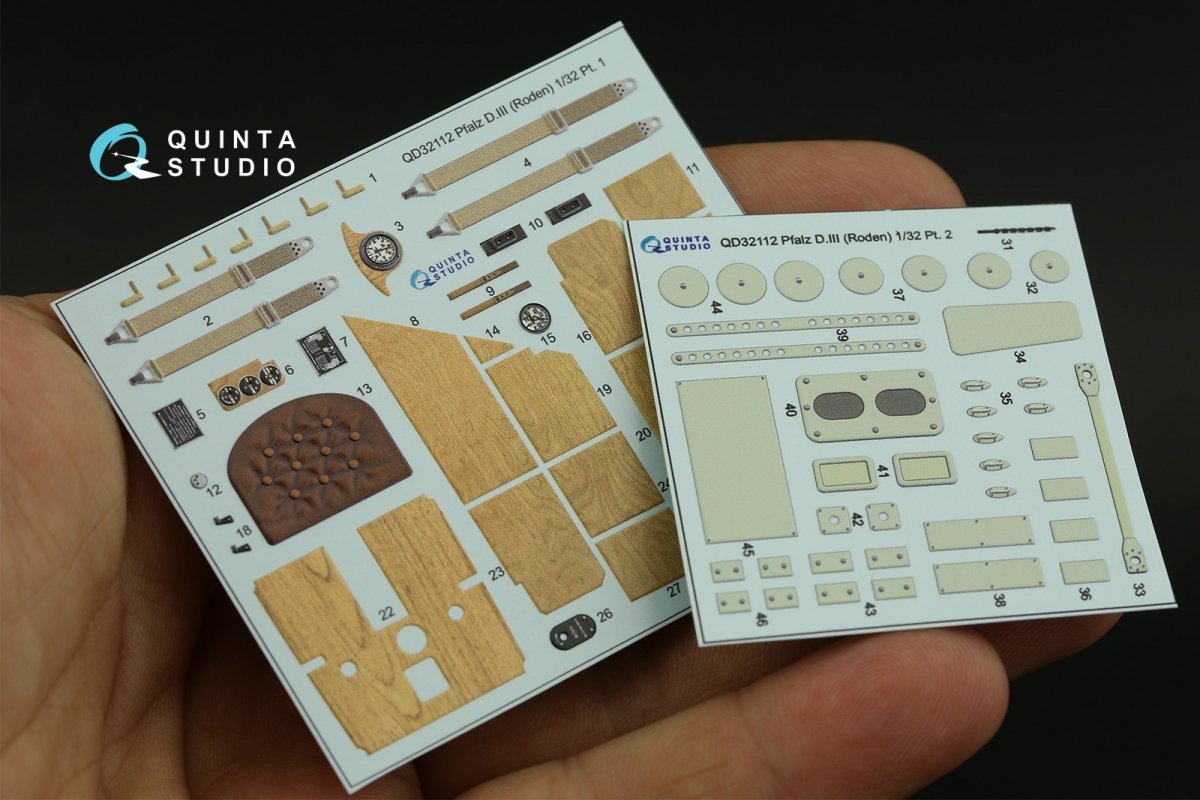 Quinta Studio QD32112 Pfalz D.III 3D-Printed &amp;amp; colored Interior on decal paper (Roden) 1/32 – image 13