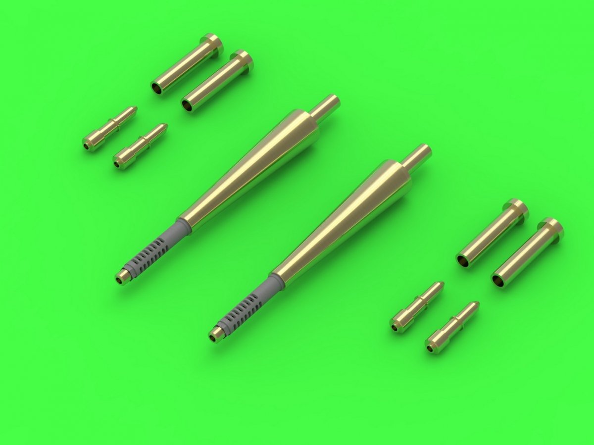 Master AM-48-165 Spitfire Mk. IIb/Vb - 20mm Hispano cannon barrels in shrouds (for Eduard model) 1/48