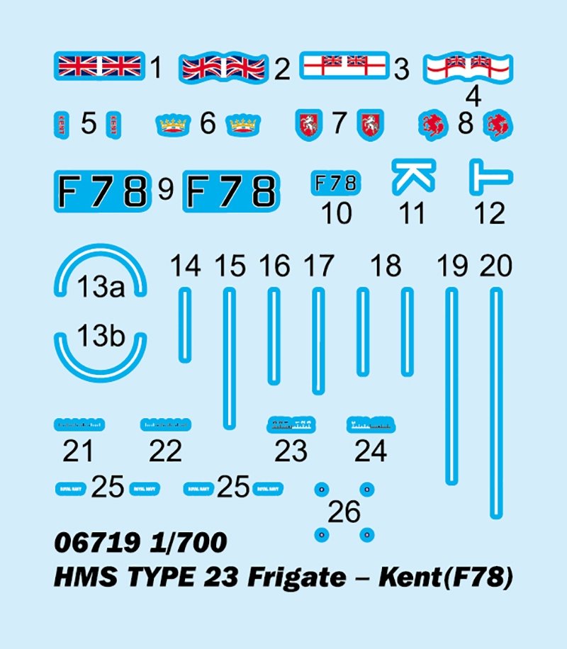 Trumpeter 06719 HMS TYPE 23 Frigate - Kent (F78) 1/700 – Bild 7
