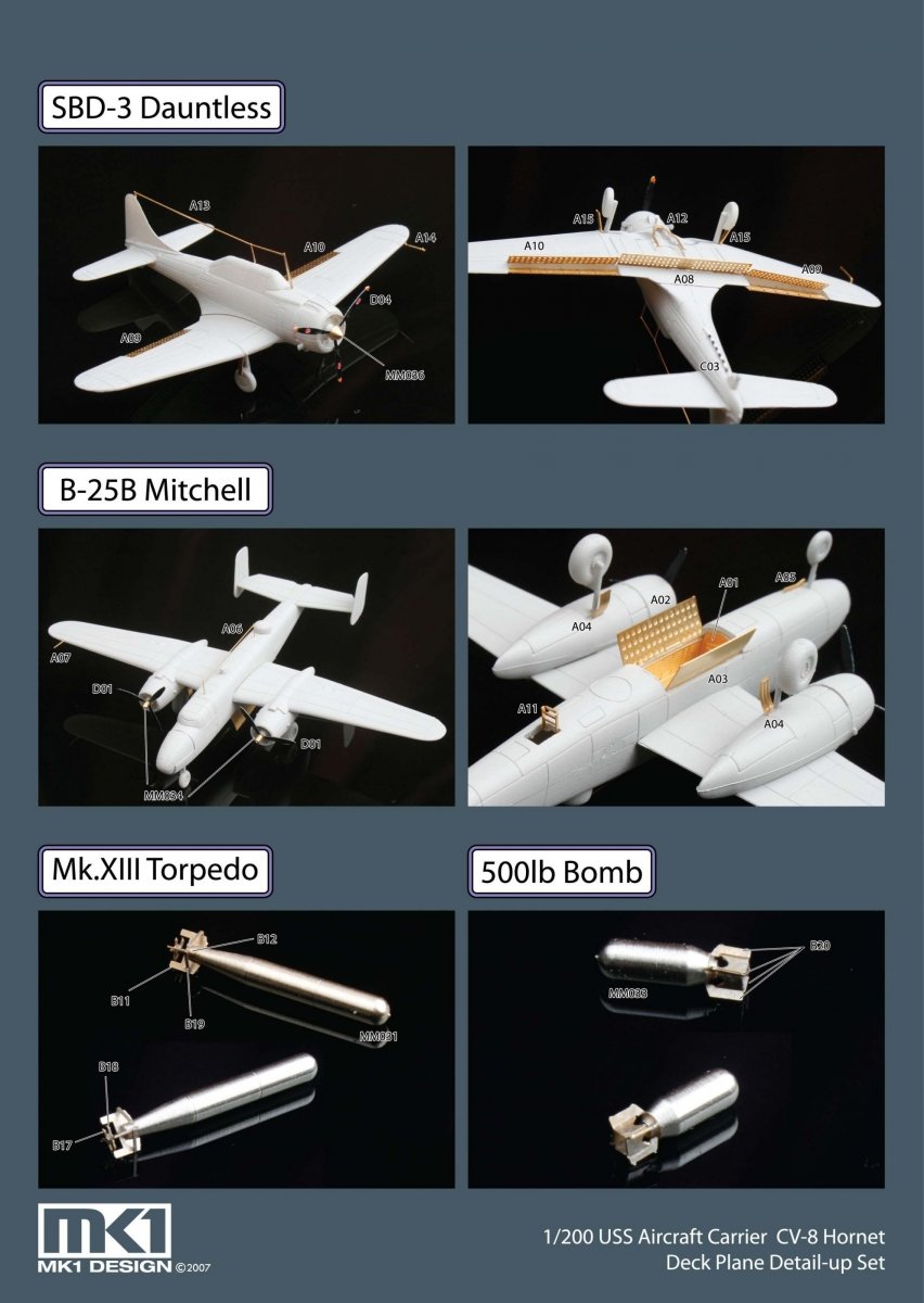 MK1 Design MS-20012 WWII US DECK PLANE SET I 1/200 – obrázek 9