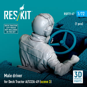 RESKIT RSF72-0067 Male driver for Deck Tractor A/S32A-49 (scene 3) (1 pcs) (3D Printed) 1/72 – Bild 3