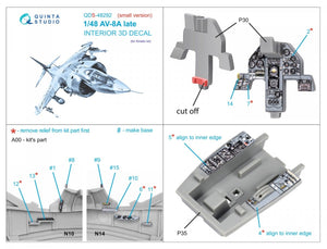 Quinta Studio QDS-48292 AV-8A Late 3D-Printed &amp;amp; colored Interior on decal paper (Kinetic) (Small version) 1/48 – immagine 2