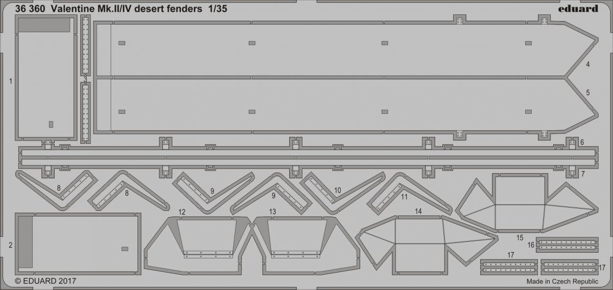 Eduard 36360 Valentine Mk. II/ IV desert fenders TAMIYA 1/35