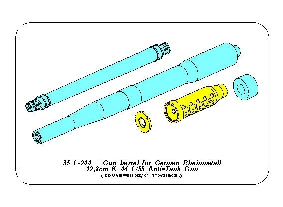 Aber 35L-244 Gun barrel for German Rheinmetall 12.8cm K 44 L/55 Anti-Tank Gun 1/35 – Bild 3