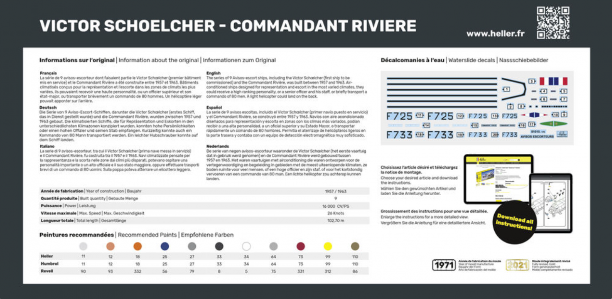 Heller 81015 Victor Schoelcher - Commandant Riviere 1/400 – image 2