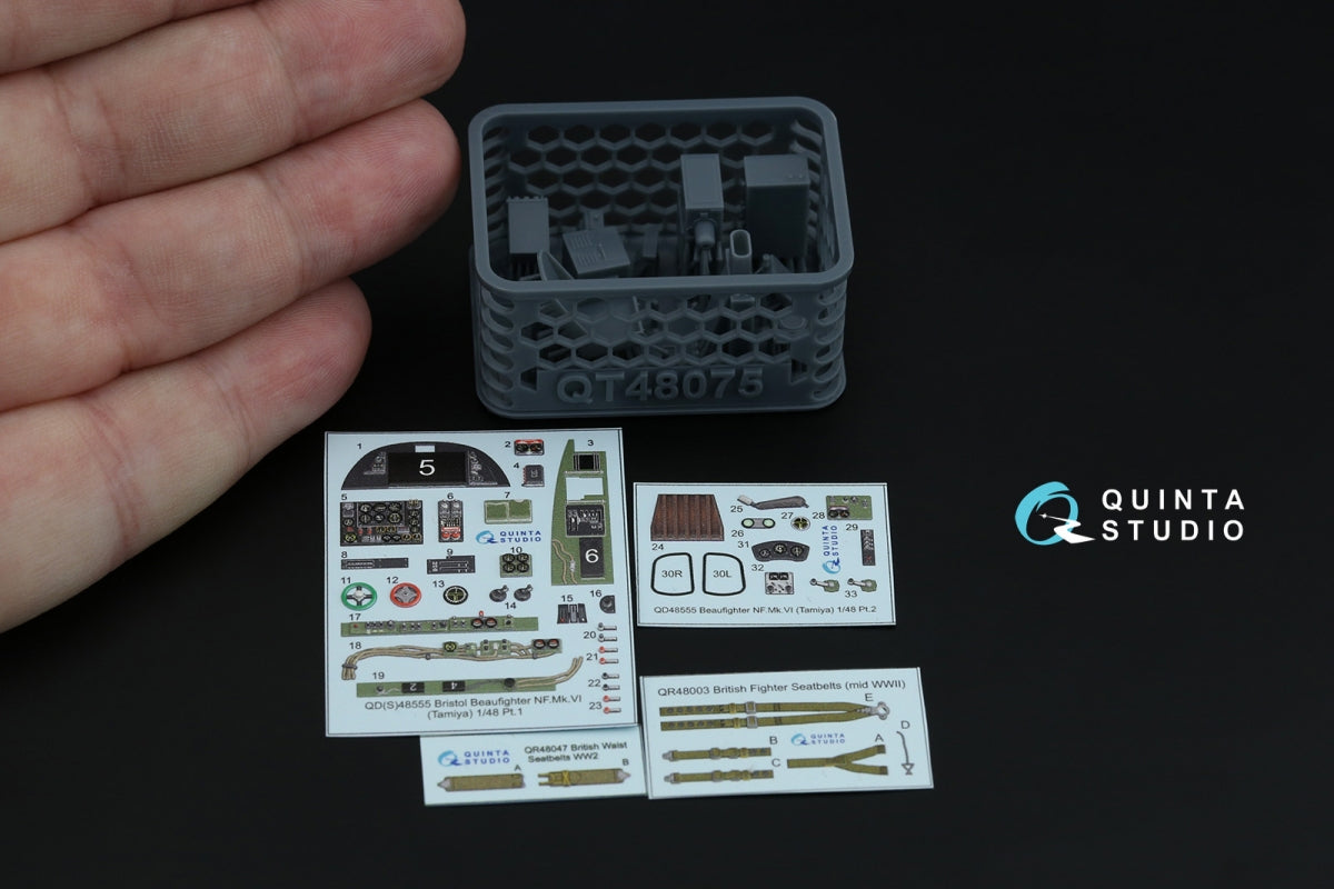 Quinta Studio QD+48555 Bristol Beaufighter NF.Mk.VI 3D-Printed &amp;amp; colored Interior on decal paper (Tamiya) (with 3D-printed resin parts) 1/48 – immagine 3
