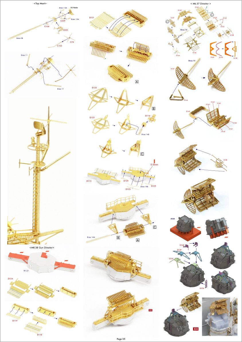 Pontos 37034FB USS BB-63 Missouri 1945 Advanced Detail Up Set for Hobbyboss Kit (Deck Blue 20B stained wooden deck) 1/350 – image 12