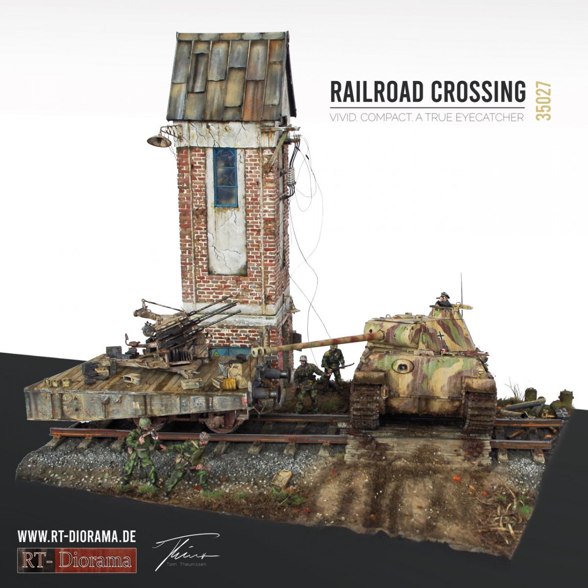 RT-Diorama 35027 Diorama-Base: Railroad Crossing 1/35 – imagen 2