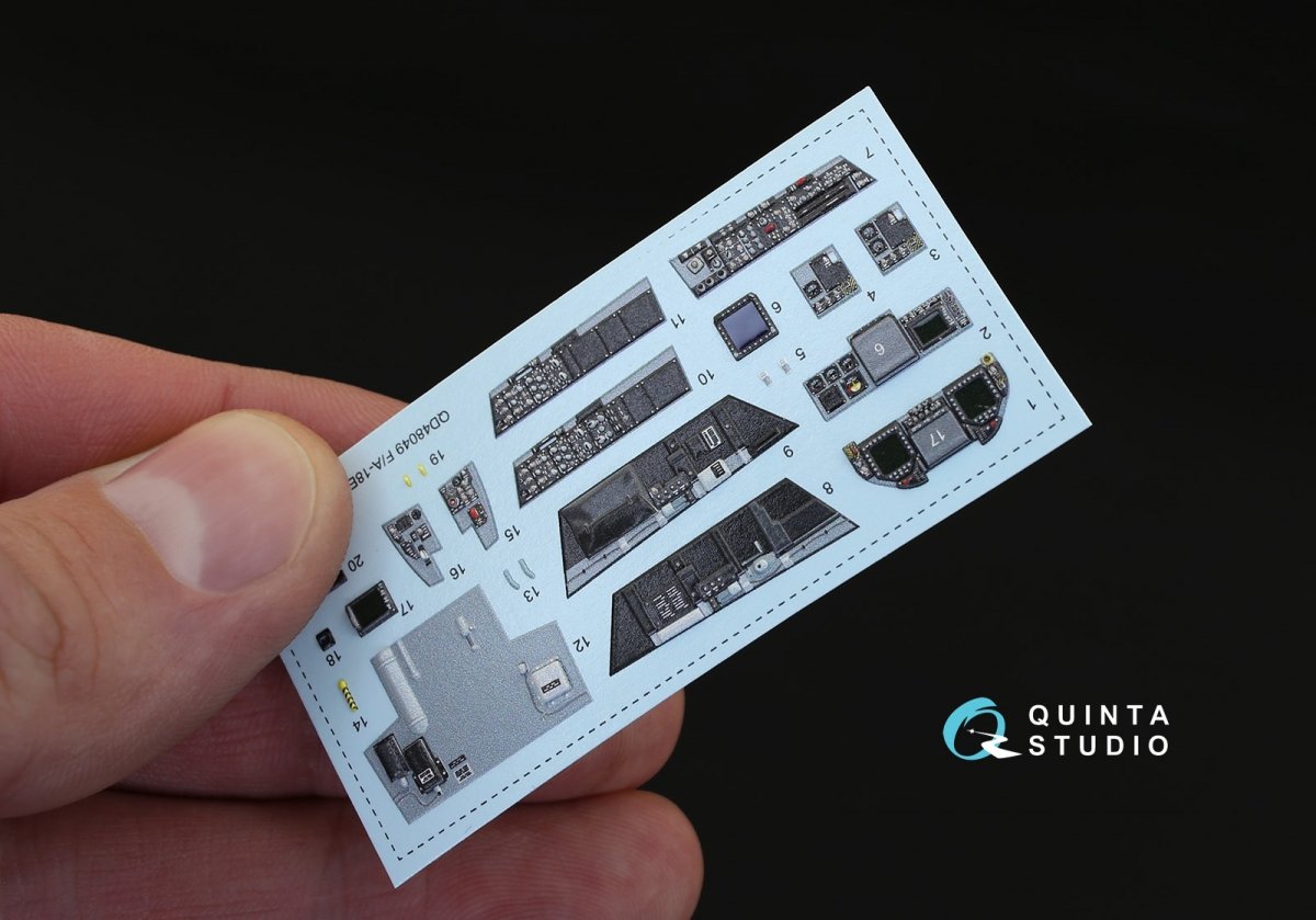 Quinta Studio QD48049 F/A-18E 3D-Printed &amp;amp; colored Interior on decal paper (for Hasegawa kit) 1/48 – image 4