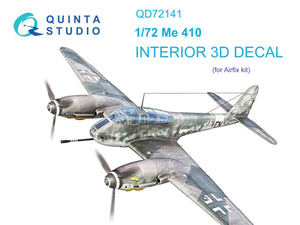 Quinta Studio QD72141 Me 410 3D-Printed colored Interior on decal paper (Airfix) 1/72