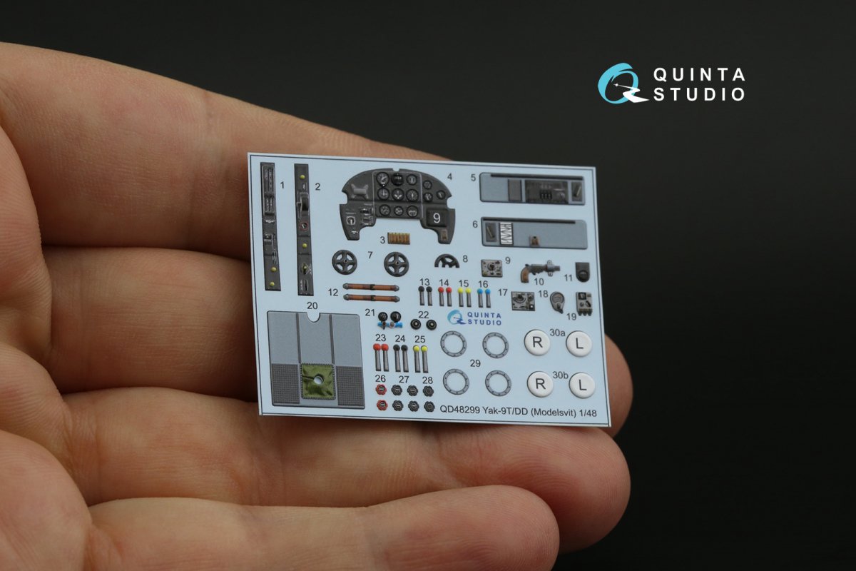 Quinta Studio QD48299 Yak-9T/DD 3D-Printed &amp;amp; colored Interior on decal paper (Modelsvit) 1/48 – image 3