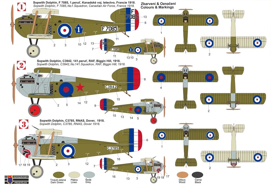 Kovozavody Prostejov KPM0274 Sopwith Dolphin &amp;quot;Special Markings&amp;quot; 1/72 – obrázek 2