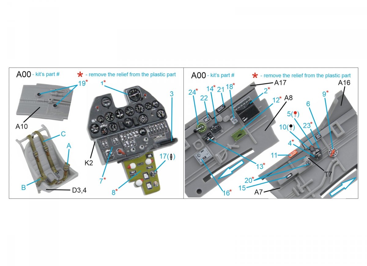 Quinta Studio QD48317 P-40E/K 3D-Printed &amp;amp; colored Interior on decal paper (Hasegawa) 1/48 – Bild 6