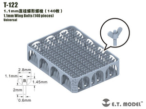 ET Model T-122 1.1mm Wing Bolts 140 pieces