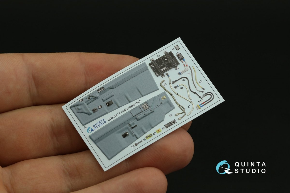 Quinta Studio QD32141 F-104G 3D-Printed &amp;amp; colored Interior on decal paper (Italeri) 1/32 – immagine 6
