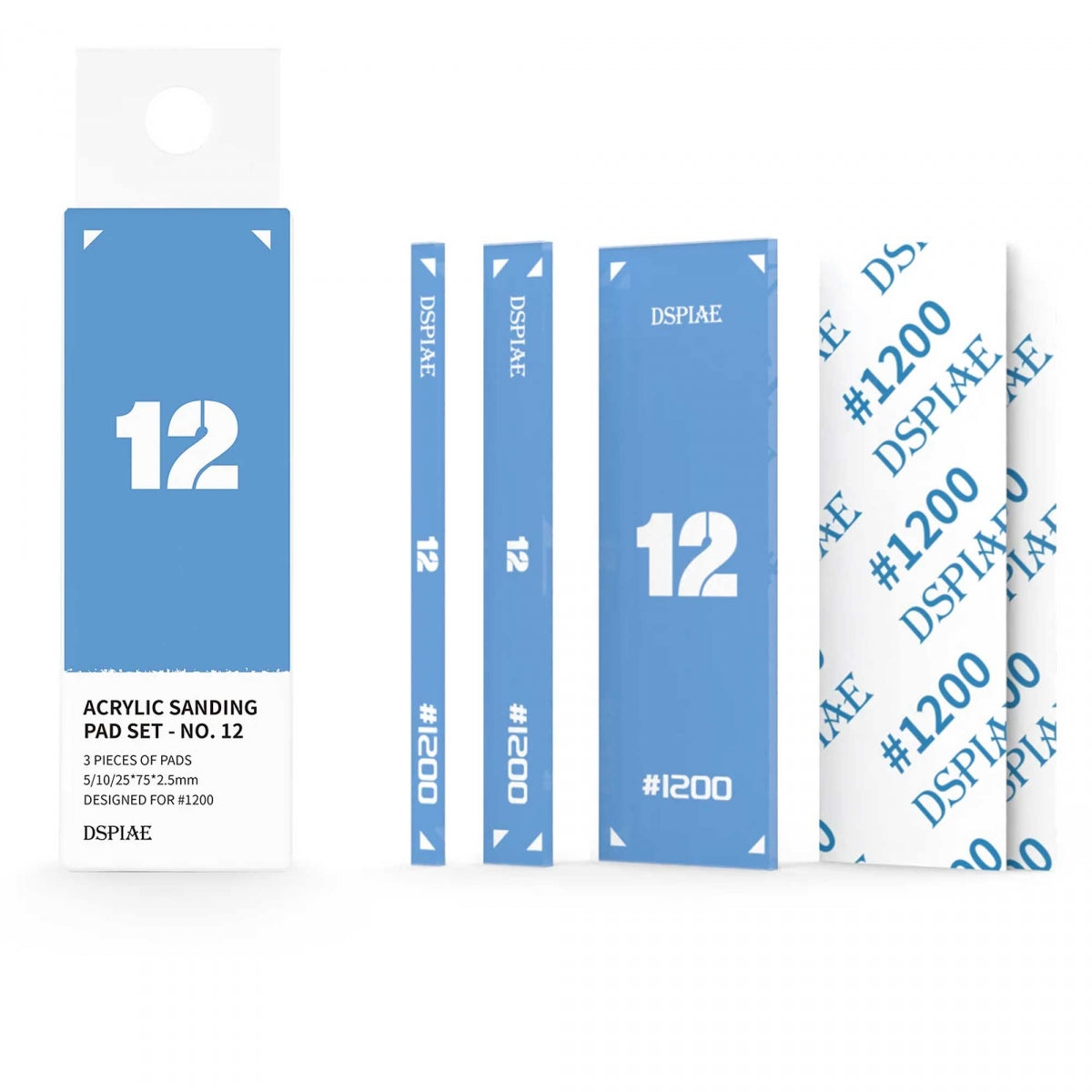 DSPIAE PT-SP12 Acrylic Sanding #1200 Pad Set 3 pcs