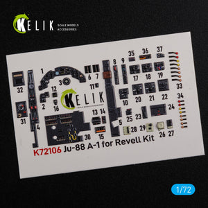 KELIK K72106 Ju-88 A-1 interior 3D decals for Revell kit 1/72 – image 3