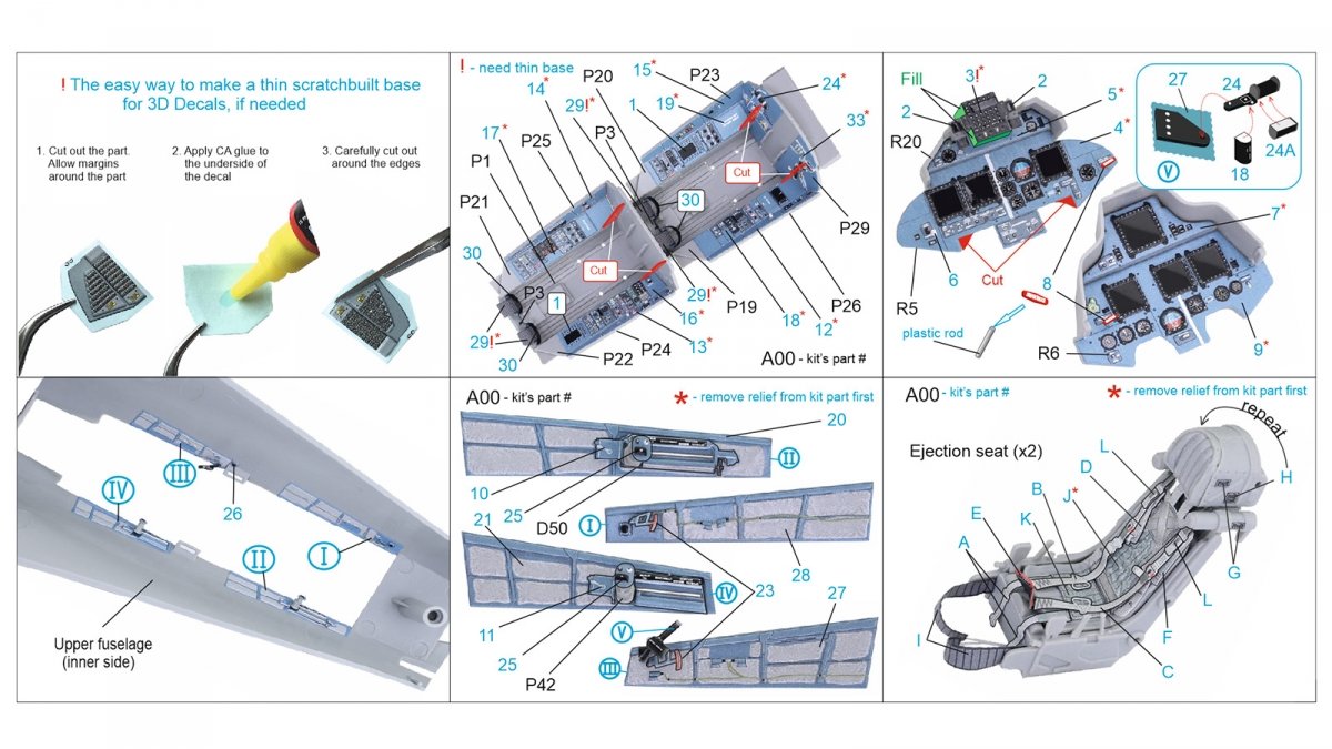 Intérieur imprimé en 3D et coloré sur papier décalcomanie Quinta Studio QD32095 Su-30SM (conversion pour Trumpeter Su-30MKK) 1/32  – image 2
